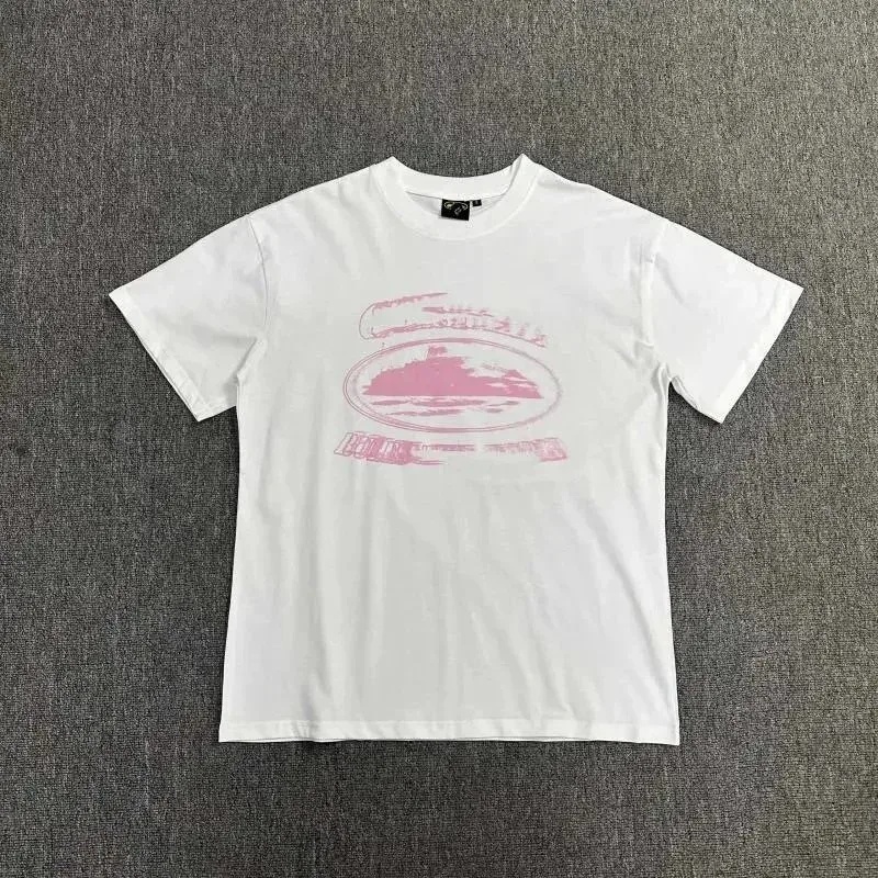 White Pink Print T-Shirt