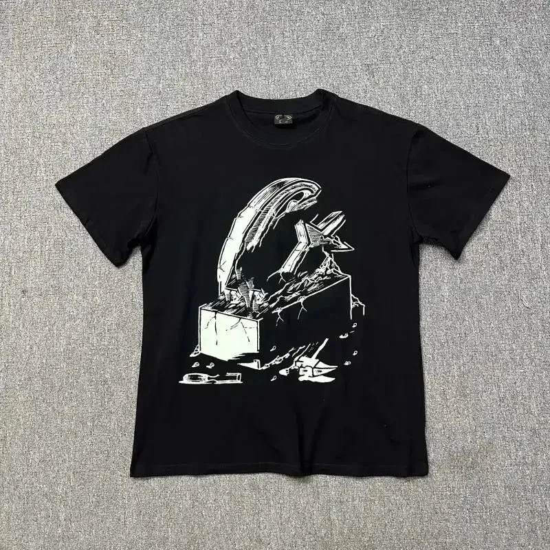 Black Graphic T-Shirt with Box Design