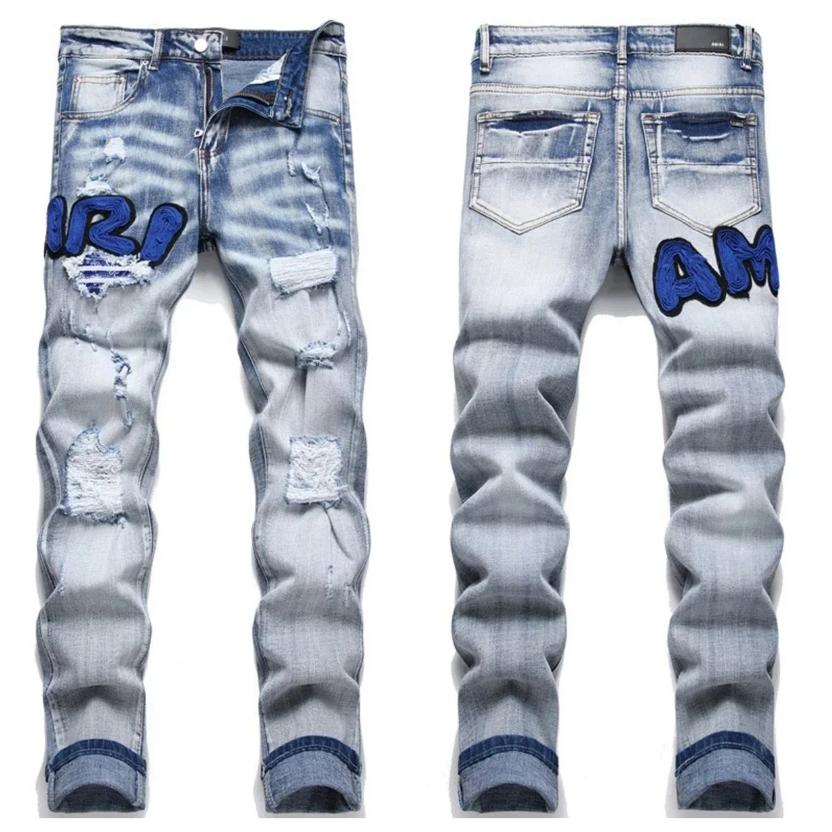 Amiri AMRI Distressed Jeans Blue Denim