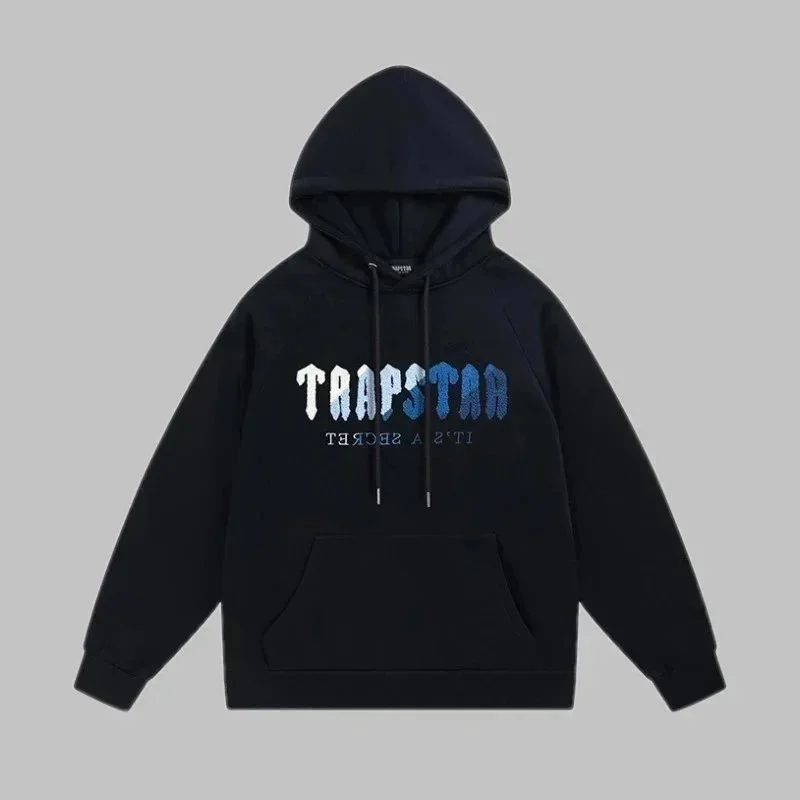 Trapstar Black Hoodie with Gradient Logo