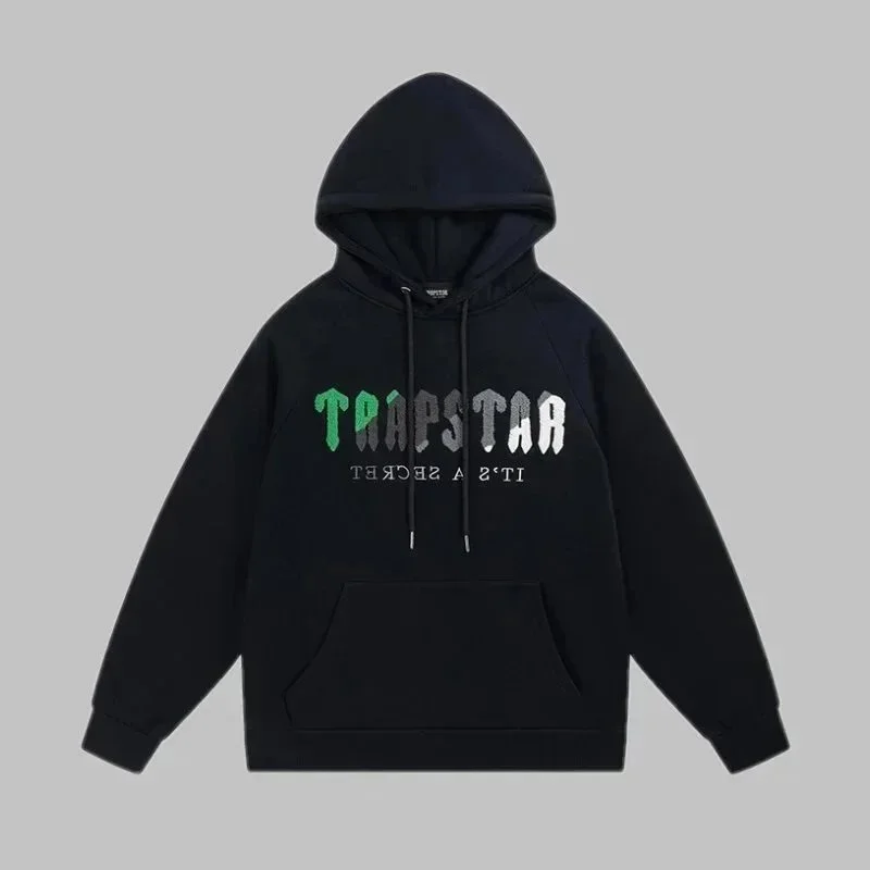 Trapstar Black Hoodie with Color Block Logo