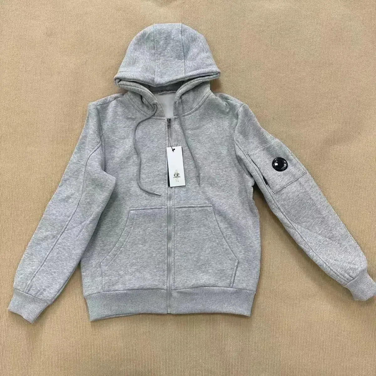 C.P. Company Goggle Grey Fleece Zip-Up Hoodie