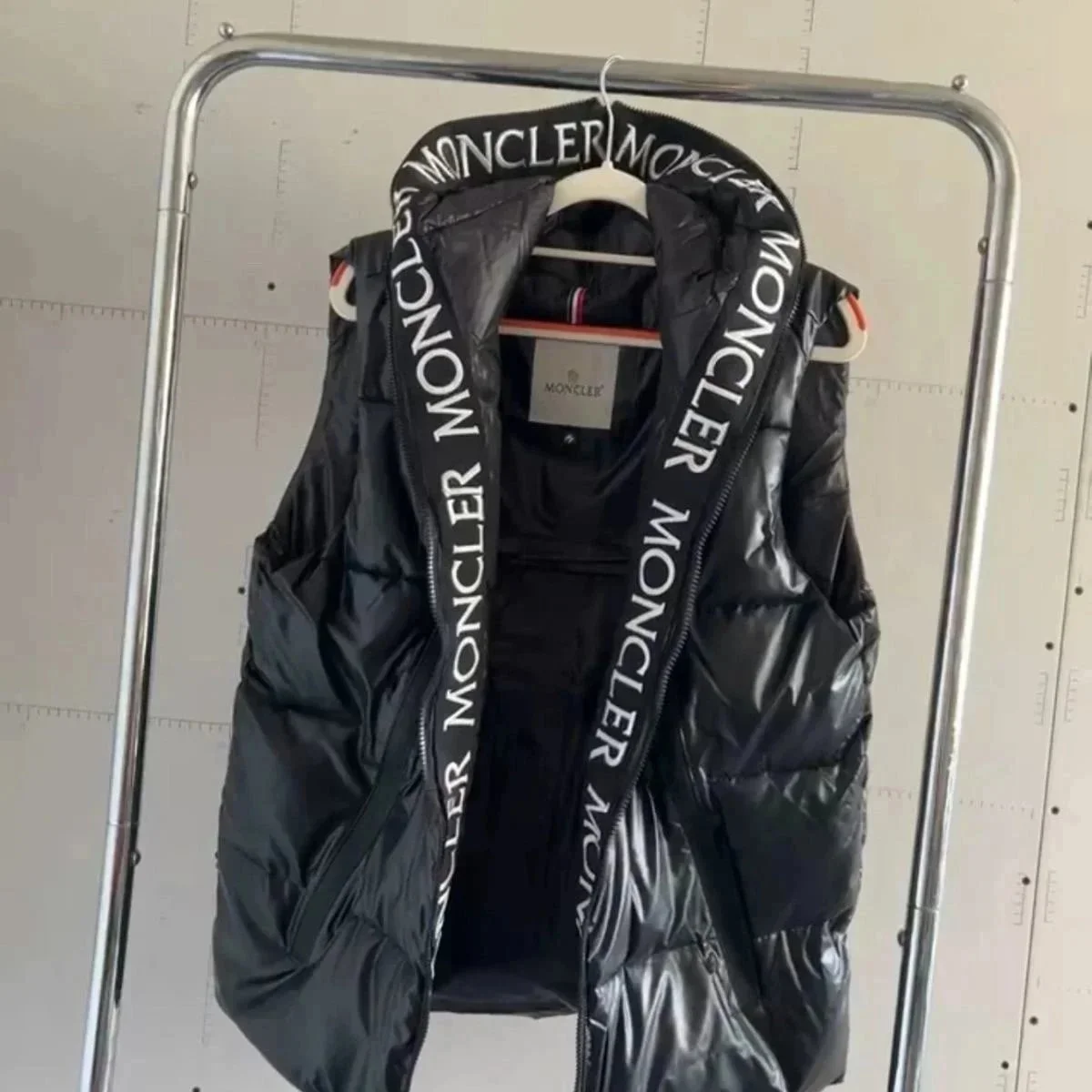 Moncler Black Logo Trim Puffer Vest