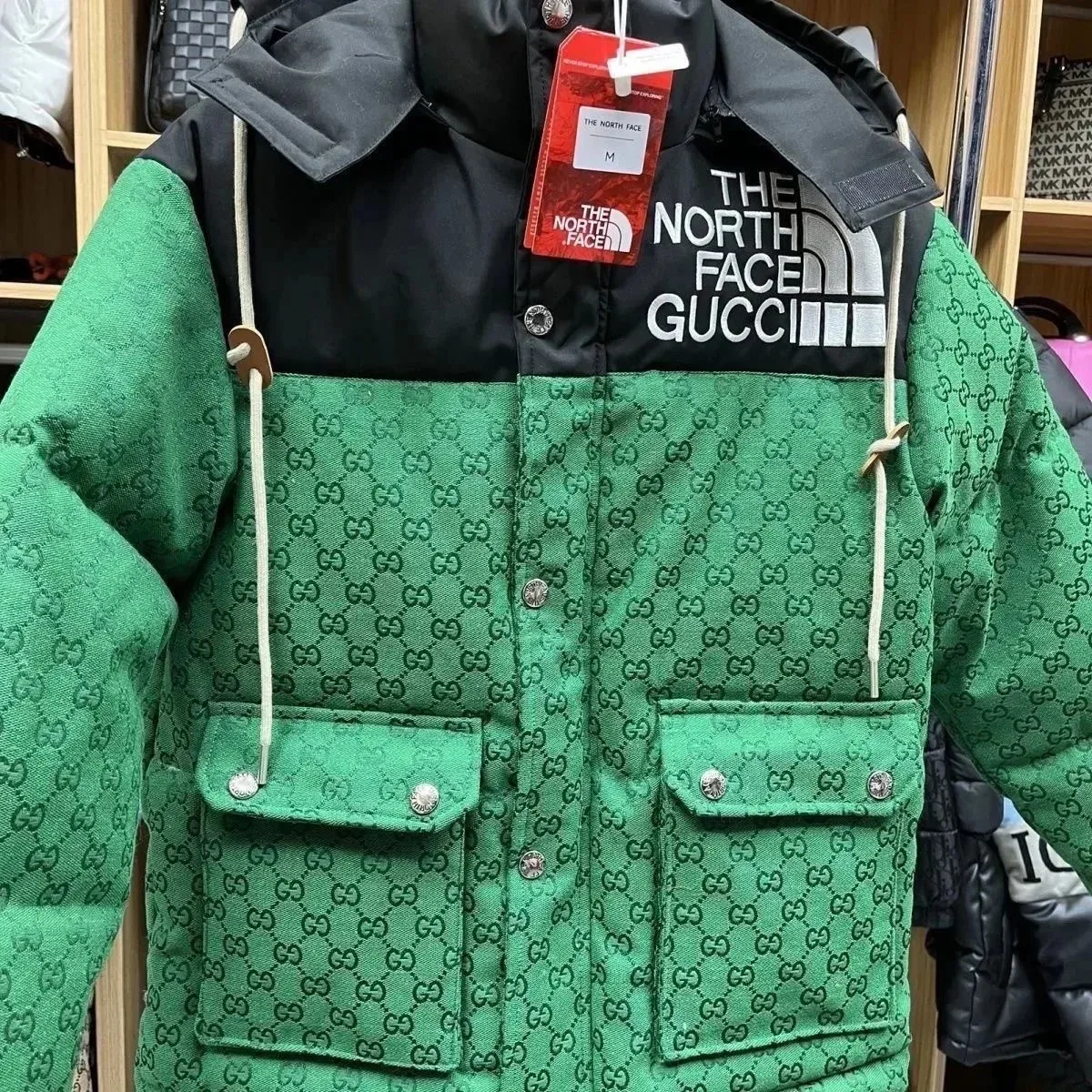 Gucci x The North Face GG Monogram Parka Green