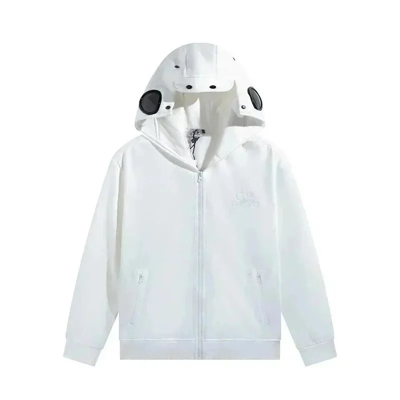 CP Company Goggle White Hoodie Jacket