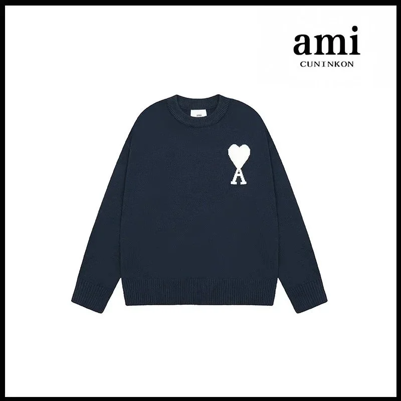 AMI CUNINKON藏青色【2115圆领提花款款】 Sweater
