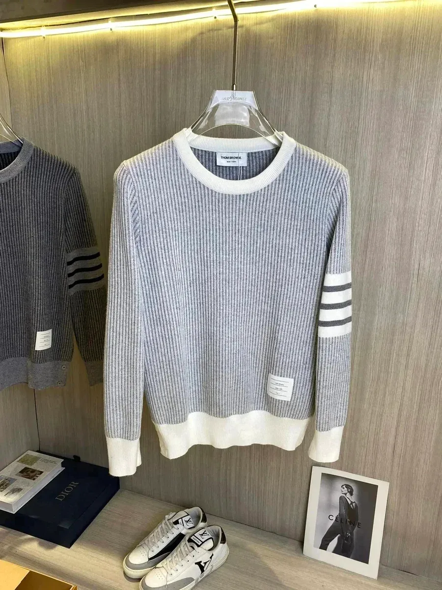 Thom Browne TB Stripe Sweater Grey/White