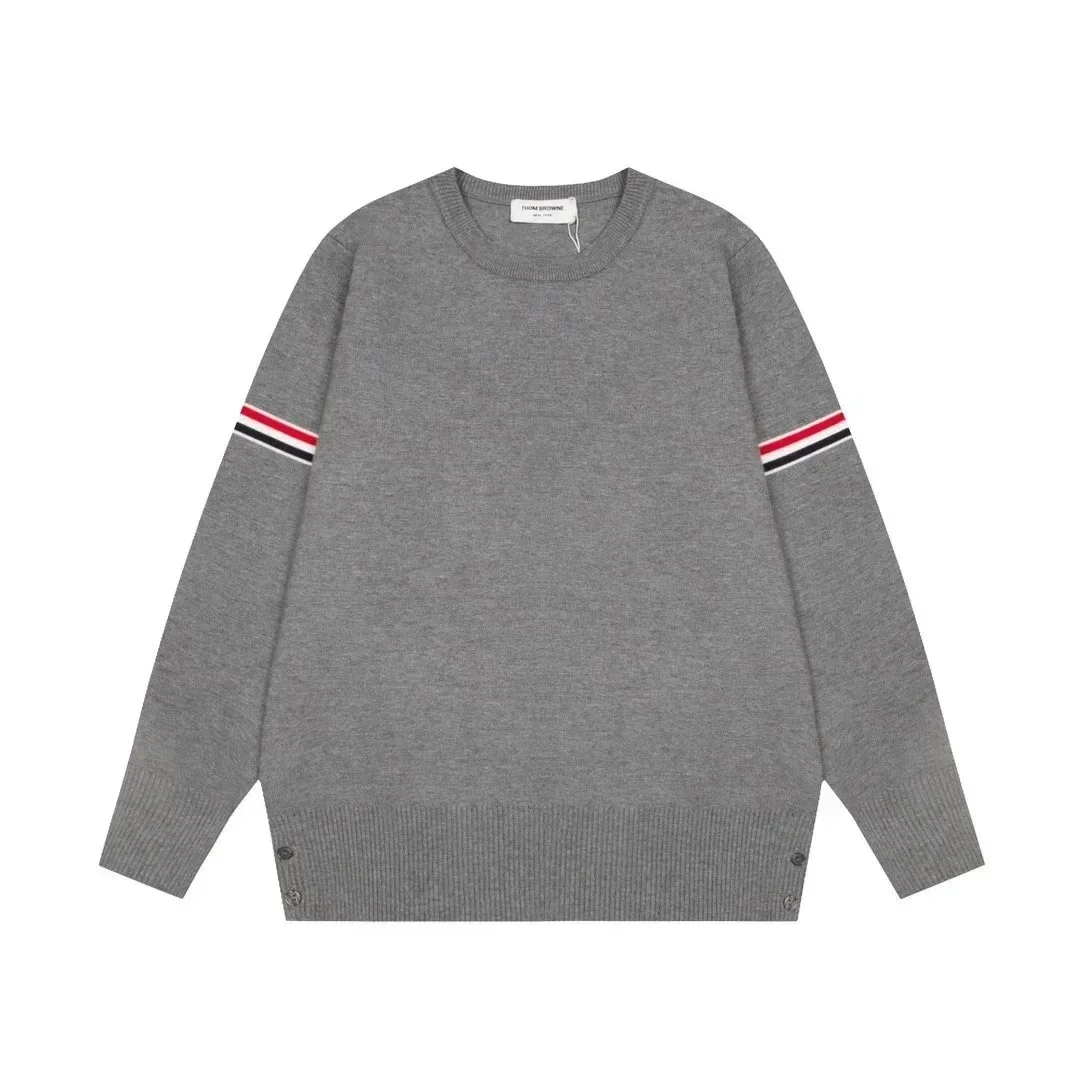 Thomas Brown WN-016 Grey Striped Sweater