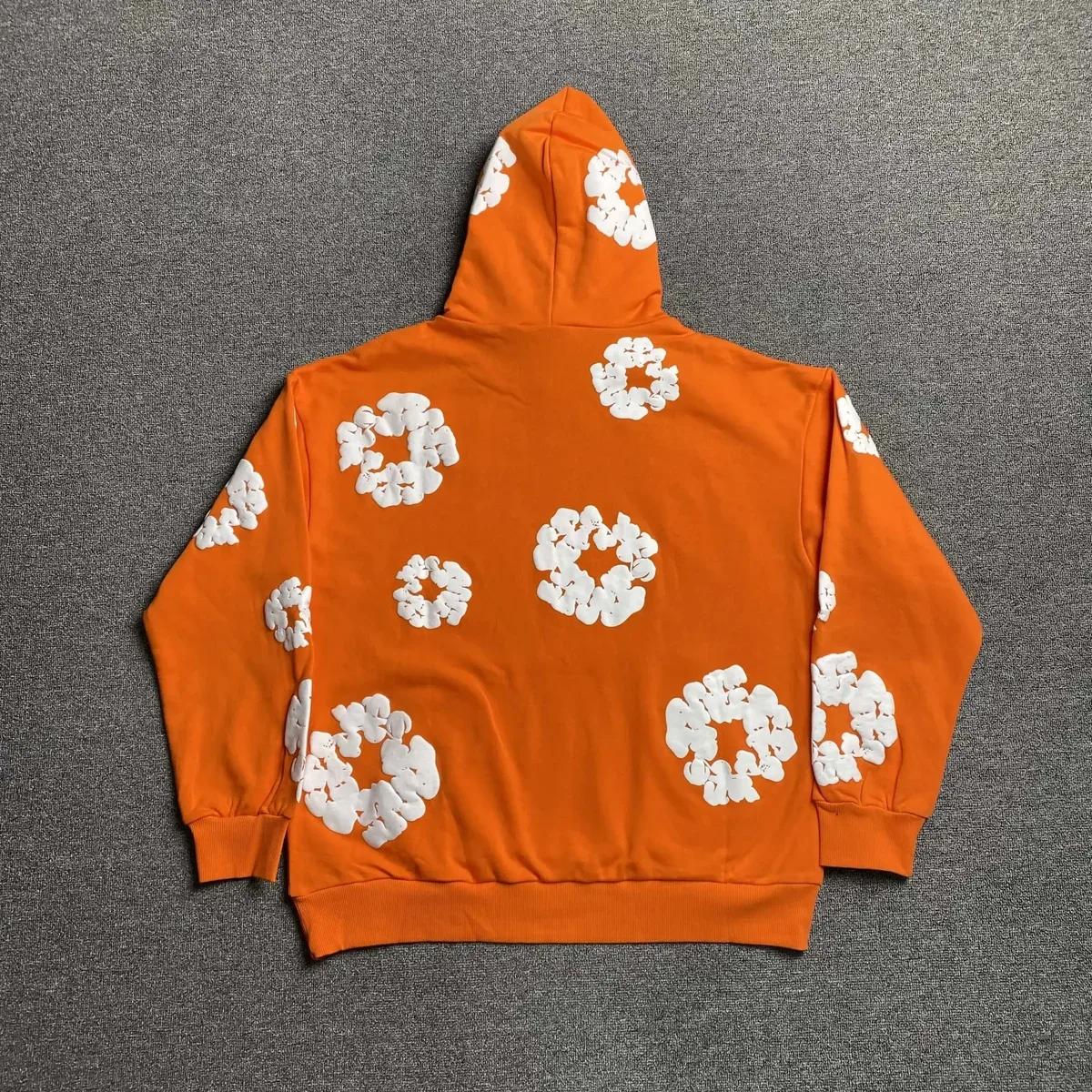 Orange Cloud Print Hoodie