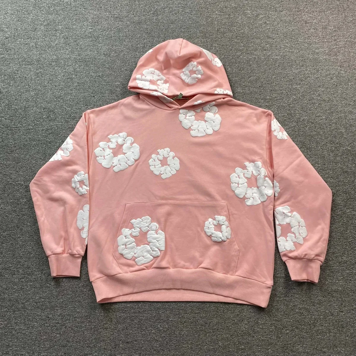 Pink Cloud Print Hoodie Sweatshirt