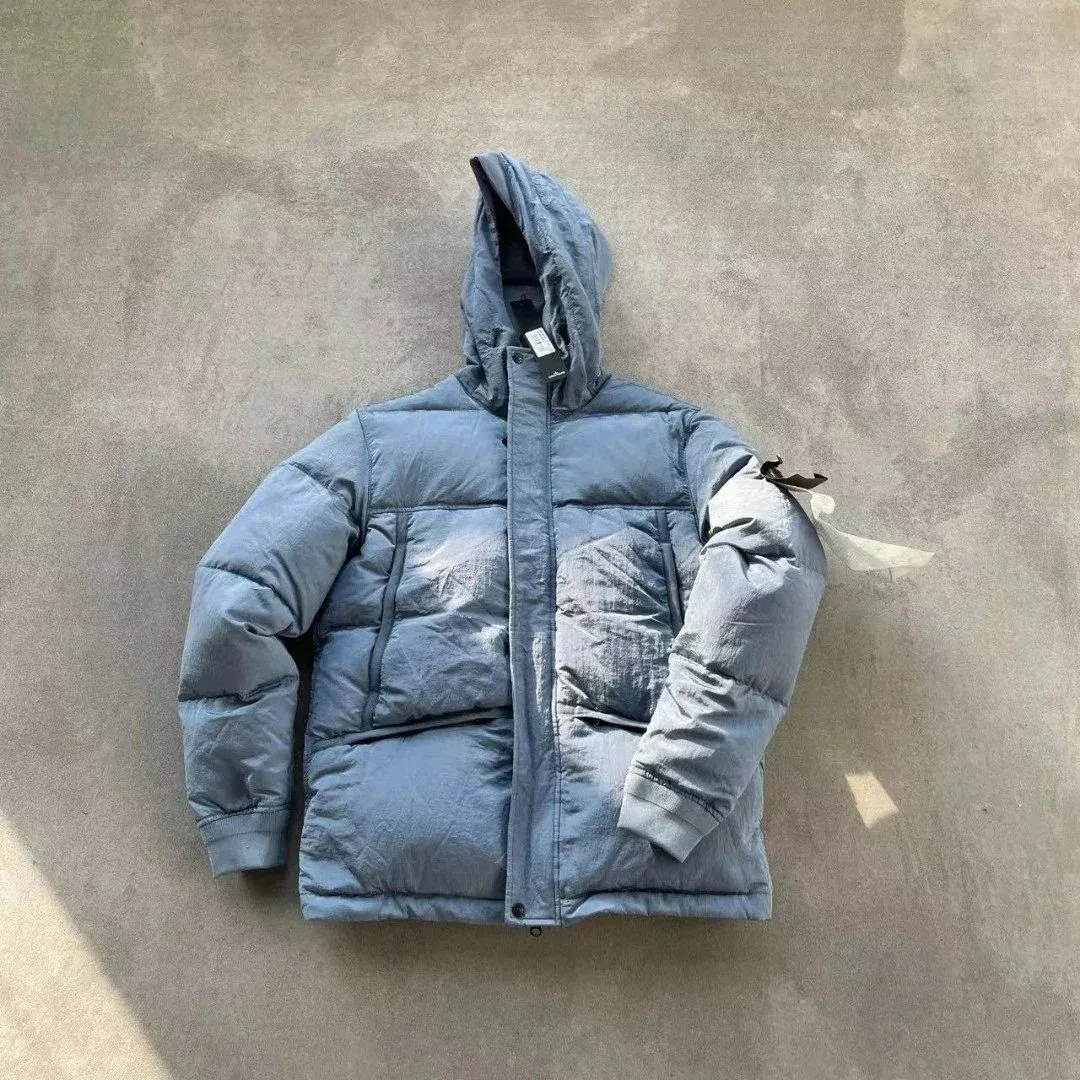 Stone Island 68-15 Blue Hooded Puffer Jacket