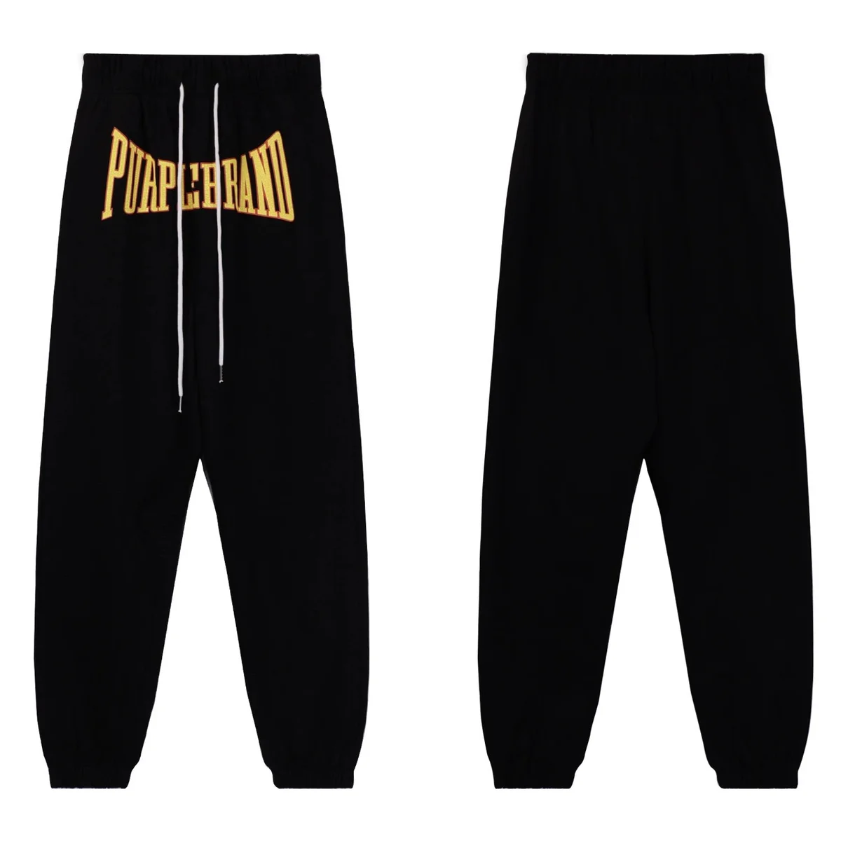 Purple Brand P001 Black Yellow Logo Sweatpants