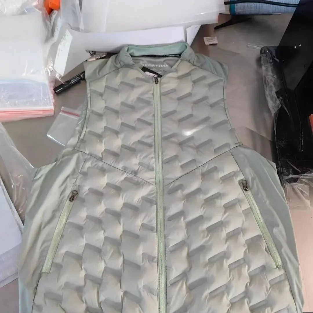 Unisex Light Grey Quilted Vest with Zipper Pockets