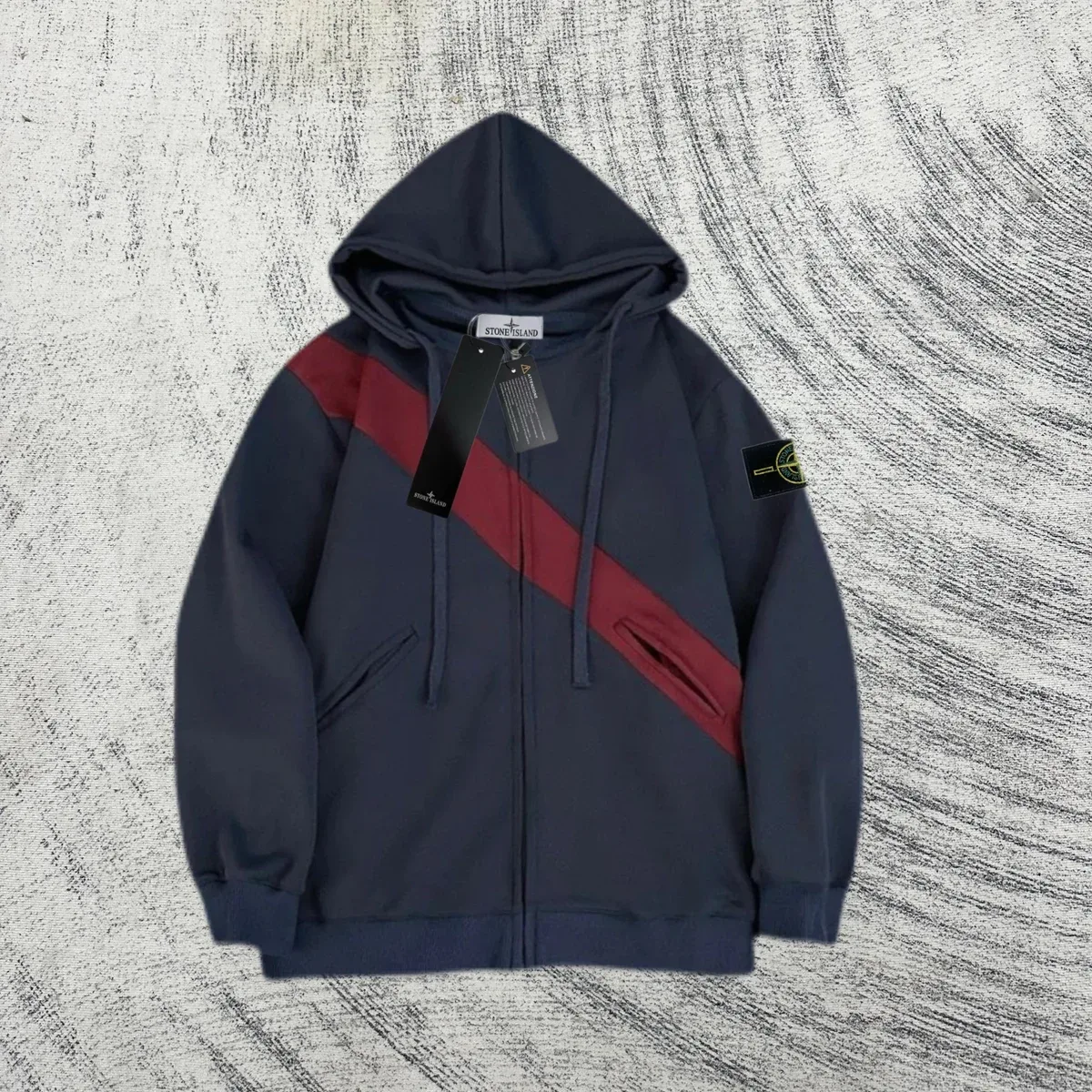 Stone Island 68-15 Navy Red Hoodie