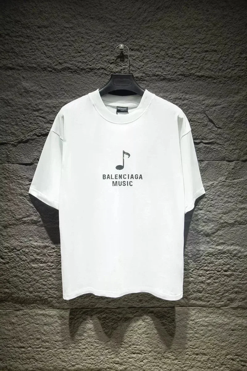Balenciaga White Music Note T-Shirt