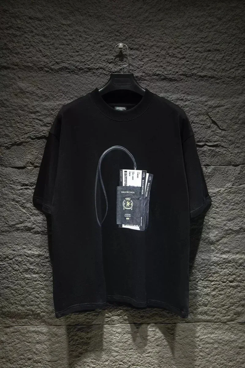 Balenciaga Black Passport 002 T-Shirt