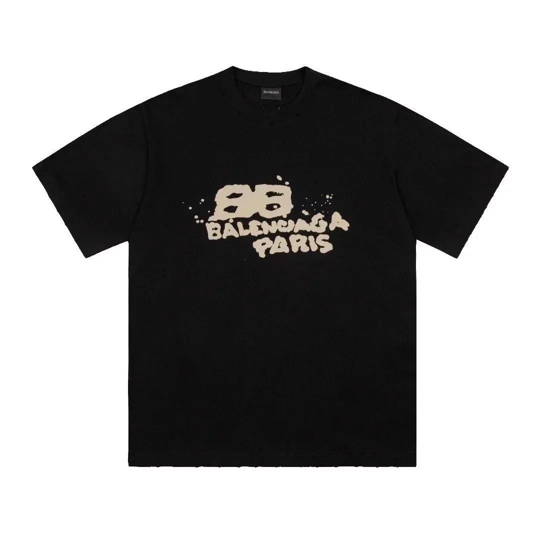 Balenciaga Black Yellow Logo T-Shirt