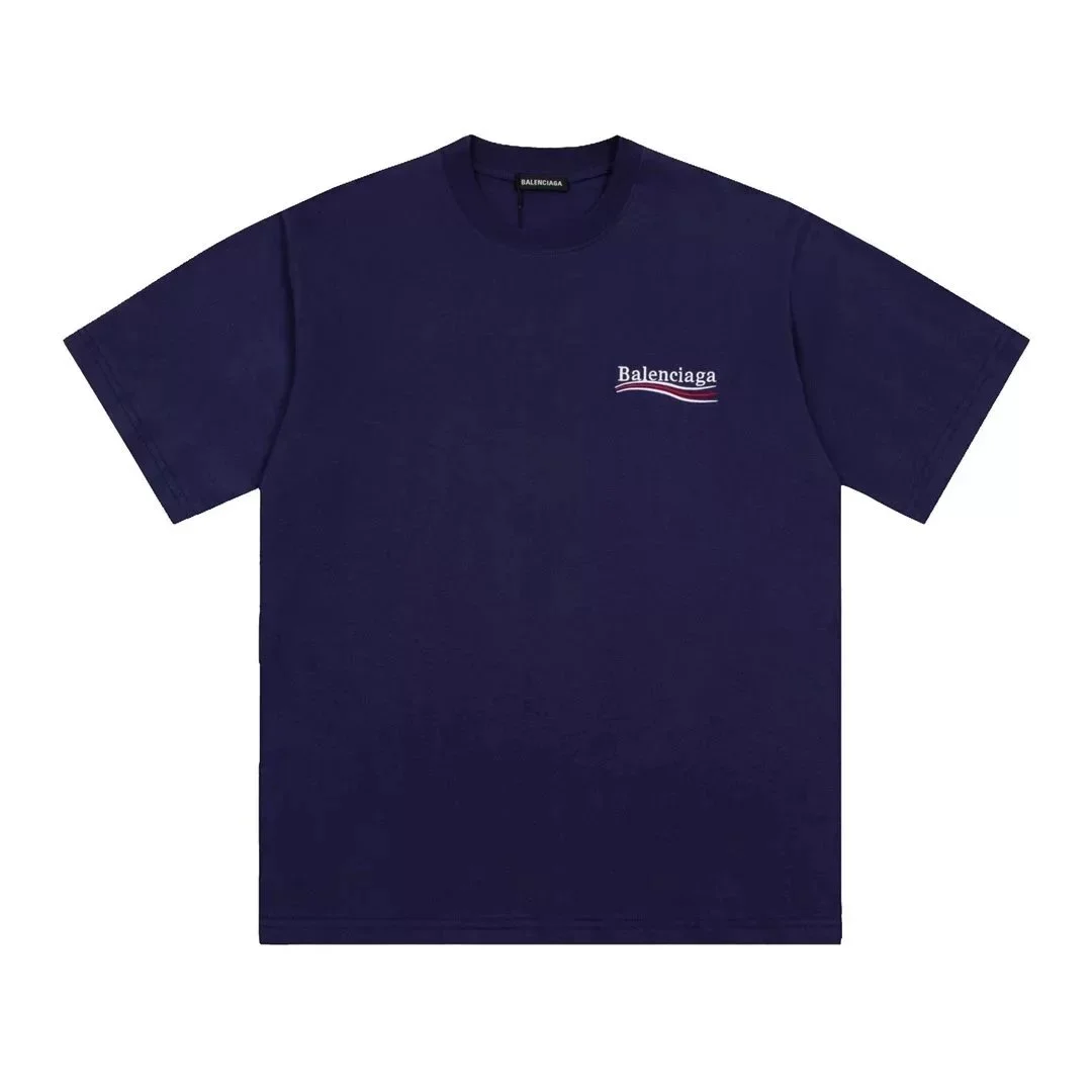 Balenciaga Deep Blue Wave Logo T-Shirt