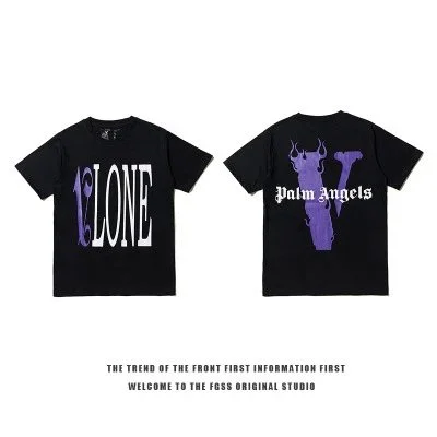 Unisex Black 'CLONE' T-Shirt with Palm Angels Print
