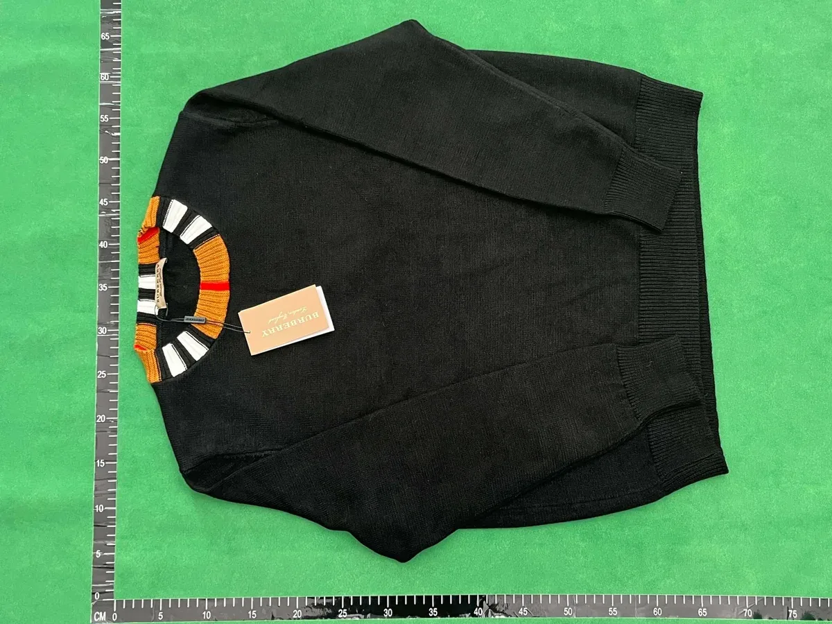 Burberry Black & Striped Crewneck Sweater