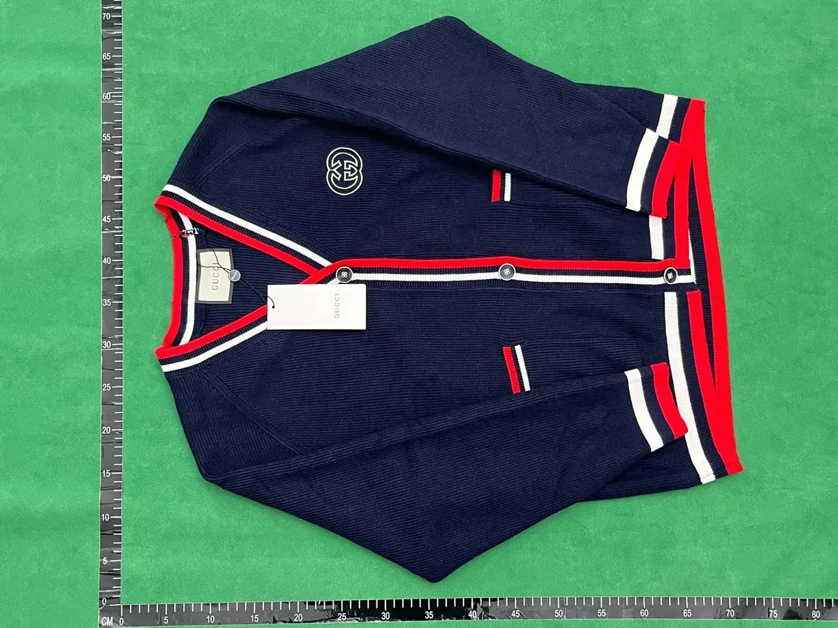 Gucci Gucci Navy Red & White Stripe Cardigan Navy - 1