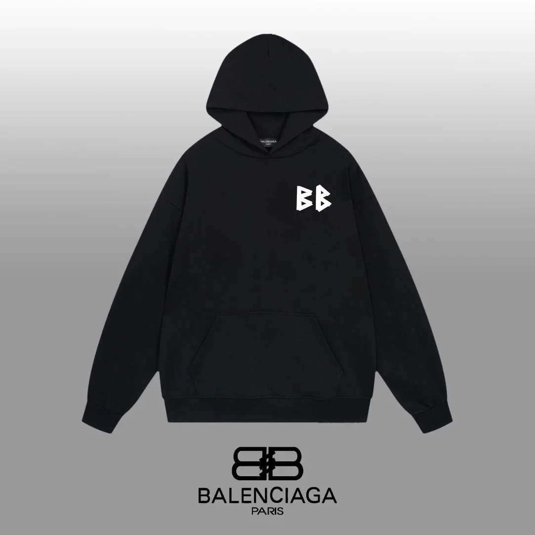 Balenciaga Balenciaga BB Logo Black Hoodie Black - 1