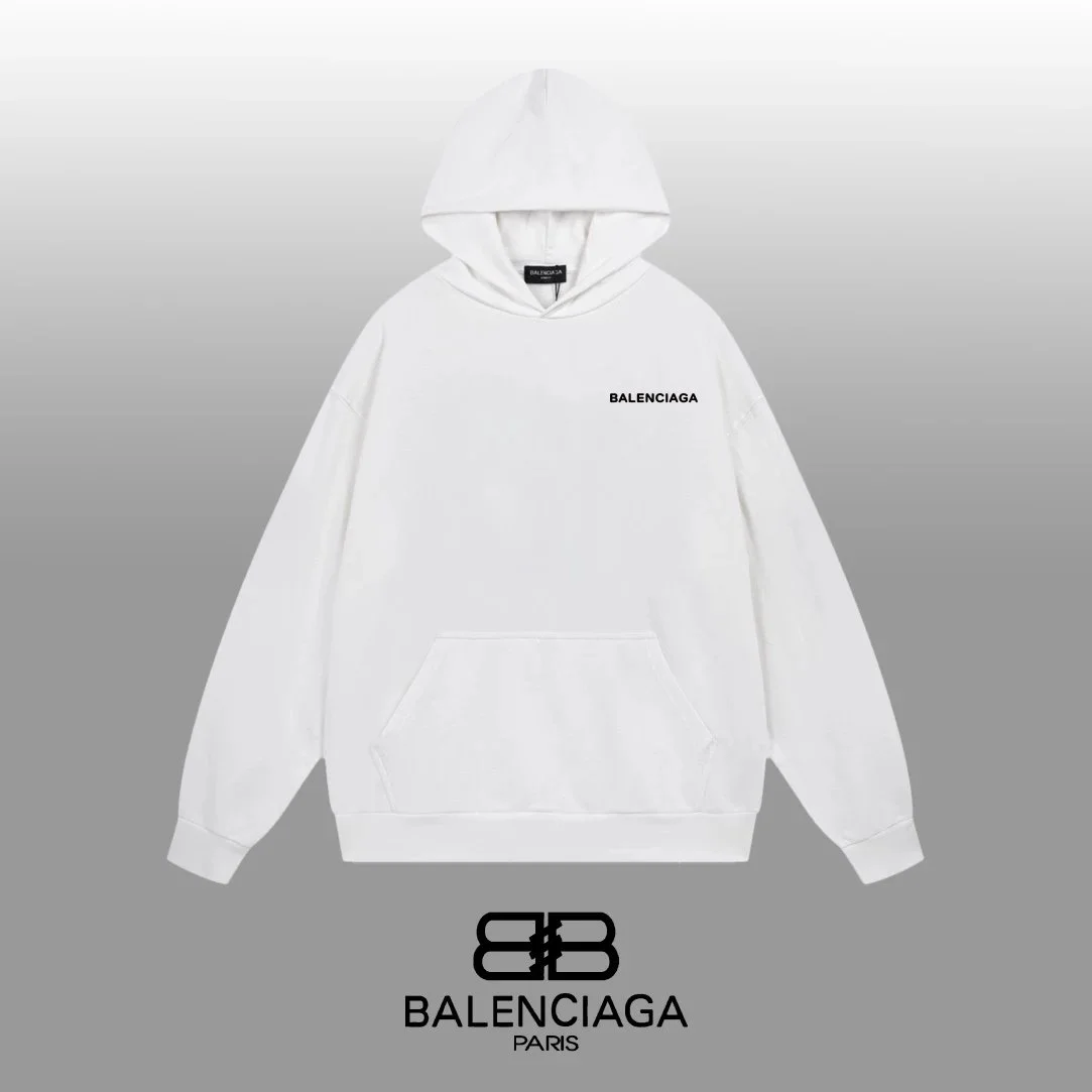 Balenciaga White Hoodie with BB Logo