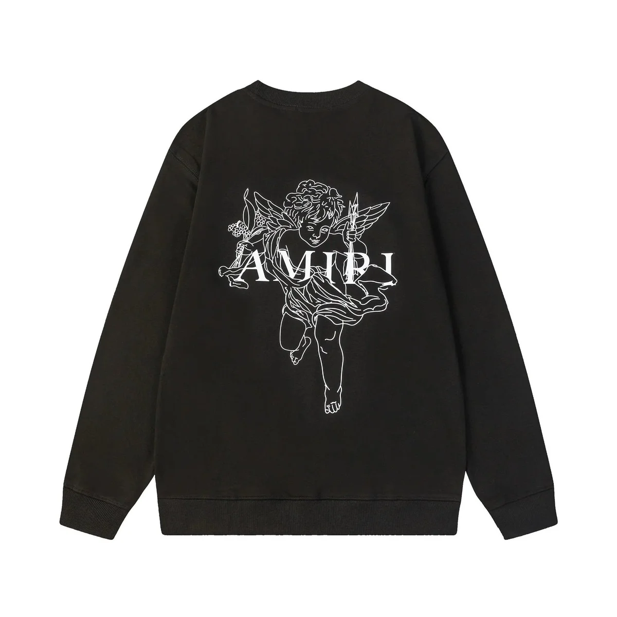 Amiri Angel Print Crewneck Sweatshirt Black