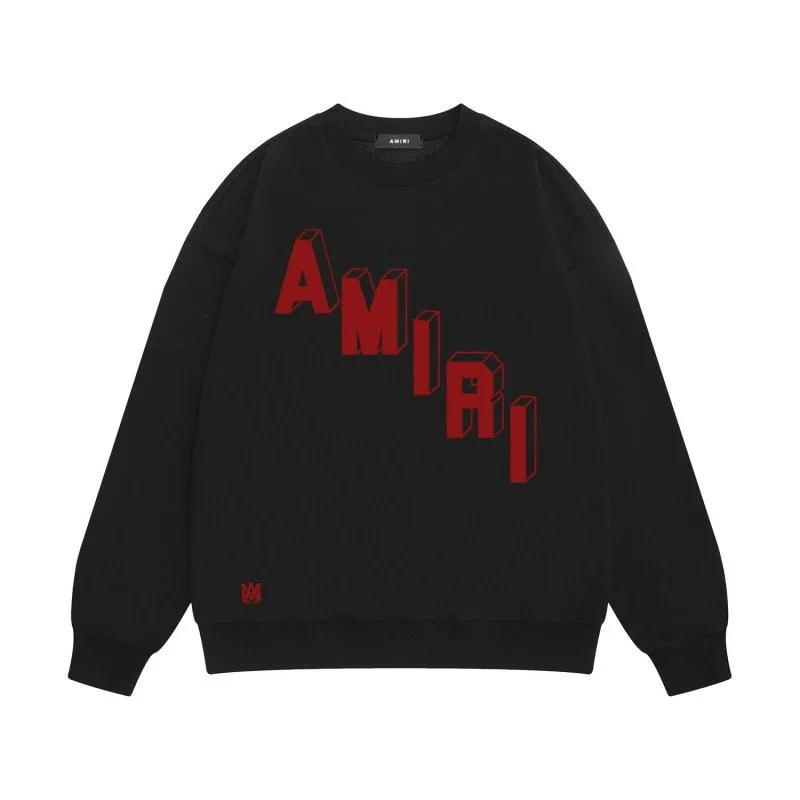 Amiri Black Red Logo Crewneck Sweatshirt