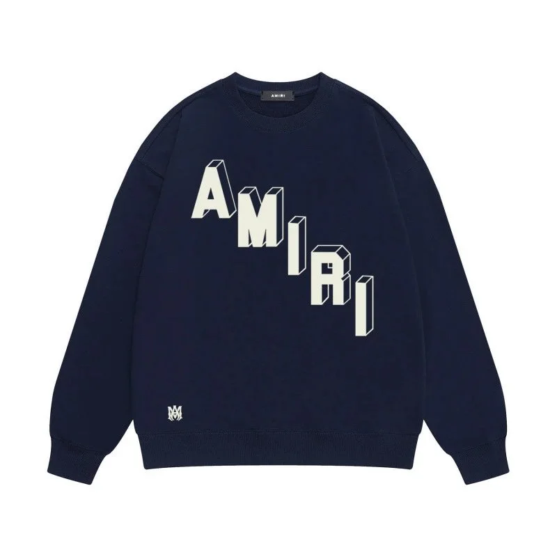 Amiri Navy AMIRI Logo Crewneck Sweatshirt