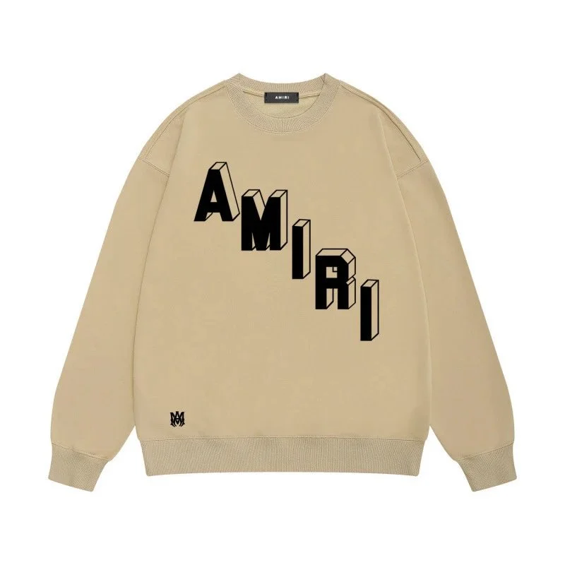 Amiri Beige AMRI Logo Crewneck Sweatshirt