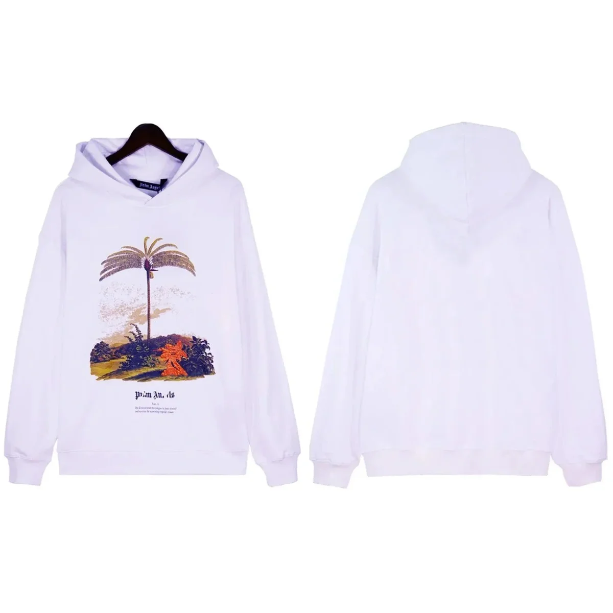 Palm Angels White Palm Tree Graphic Hoodie