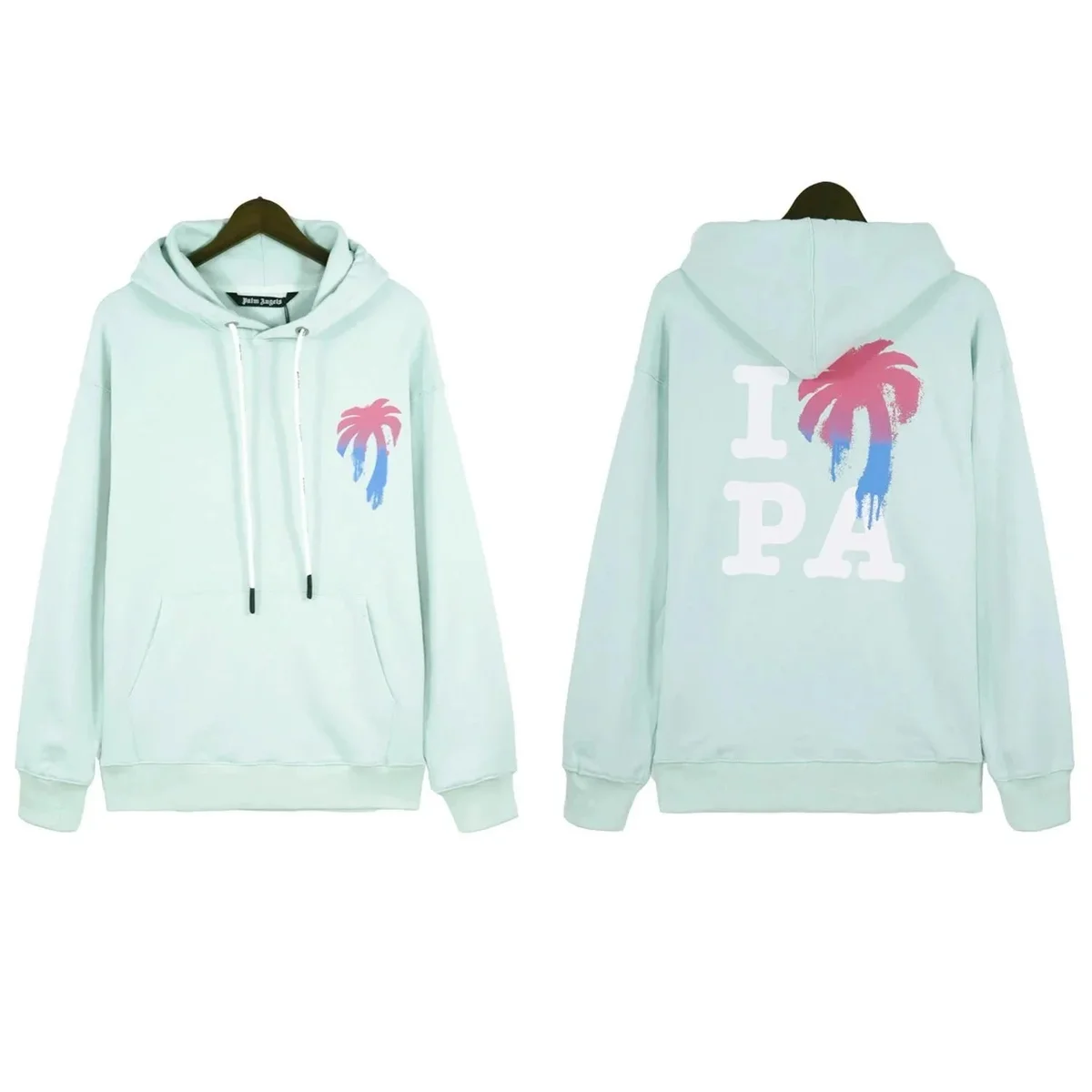 Palm Angels Life is Palm Pastel Green Hoodie