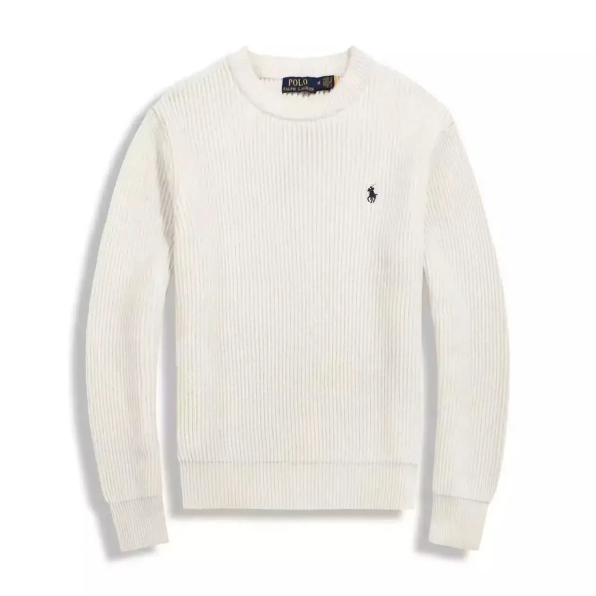 Polo Ralph Lauren Cream Ribbed Crewneck Sweater