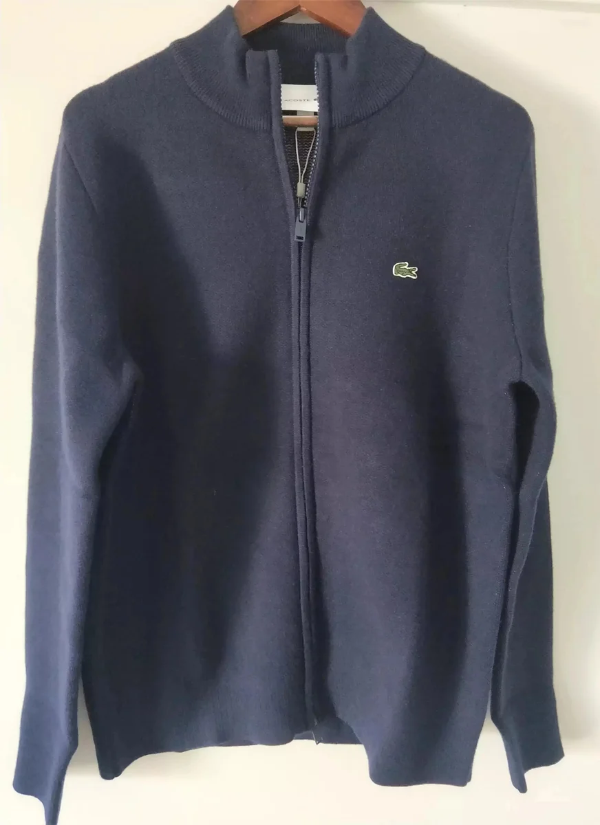 Lacoste Navy Zip-Up Sweater