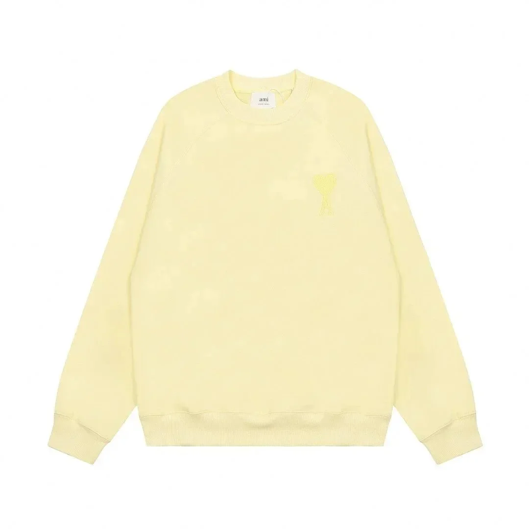Ami Paris Ami Yellow AM Icon Crewneck Sweatshirt Yellow - 1