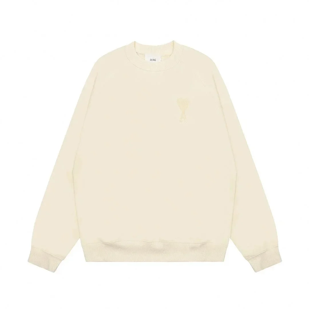 AMI Ami de Coeur Cream Crewneck Sweatshirt
