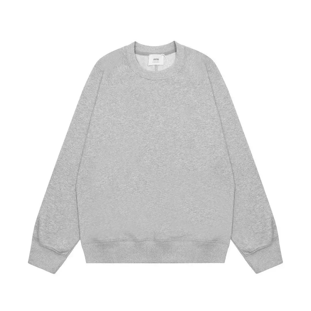 Ami Grey Solid Crewneck Sweatshirt