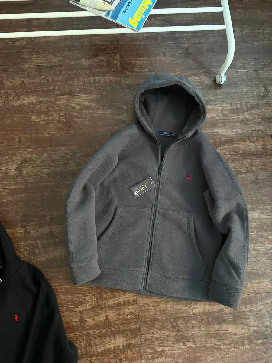 Polo Ralph Lauren Grey Fleece Zip-Up Hoodie