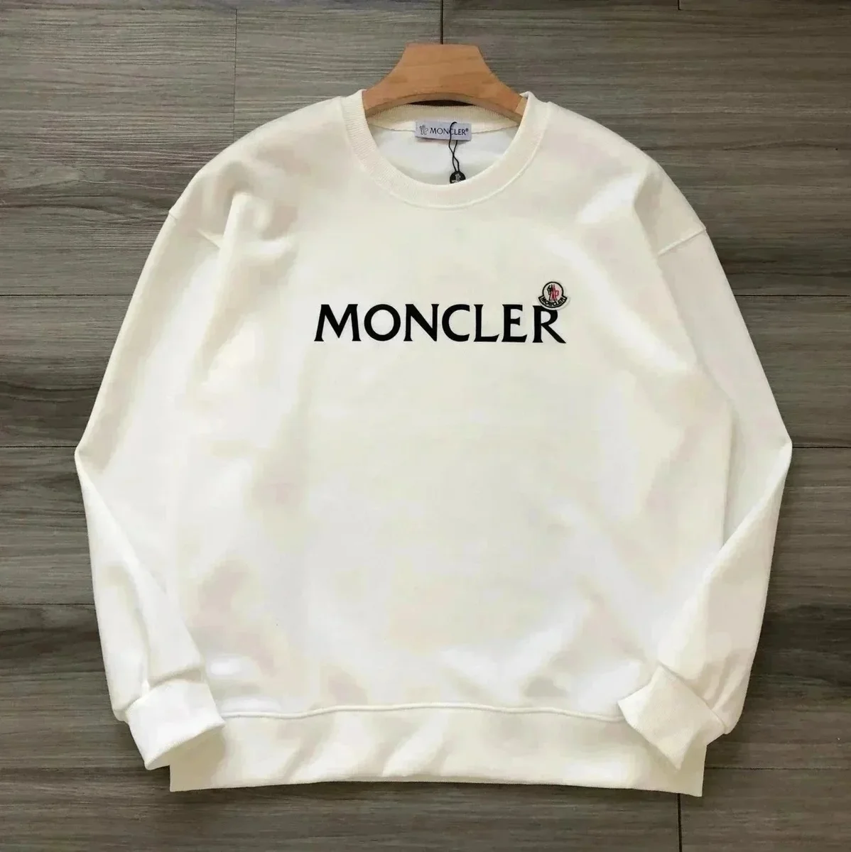 Moncler Monogram Crewneck Sweatshirt Cream