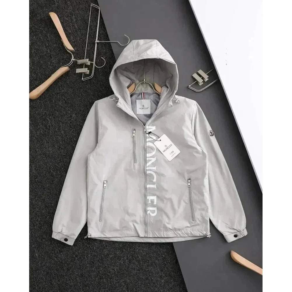 Moncler Light Grey Hooded Jacket