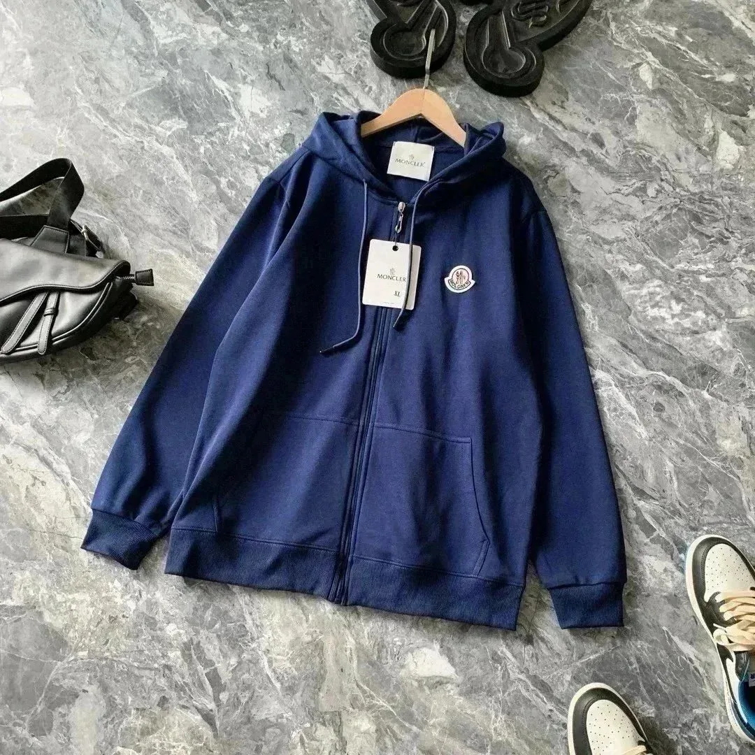 Moncler Navy Blue Zip-Up Hoodie