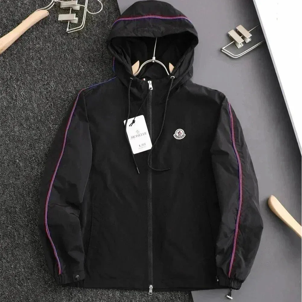 Moncler Black with Color Accents Lightweight Jacket