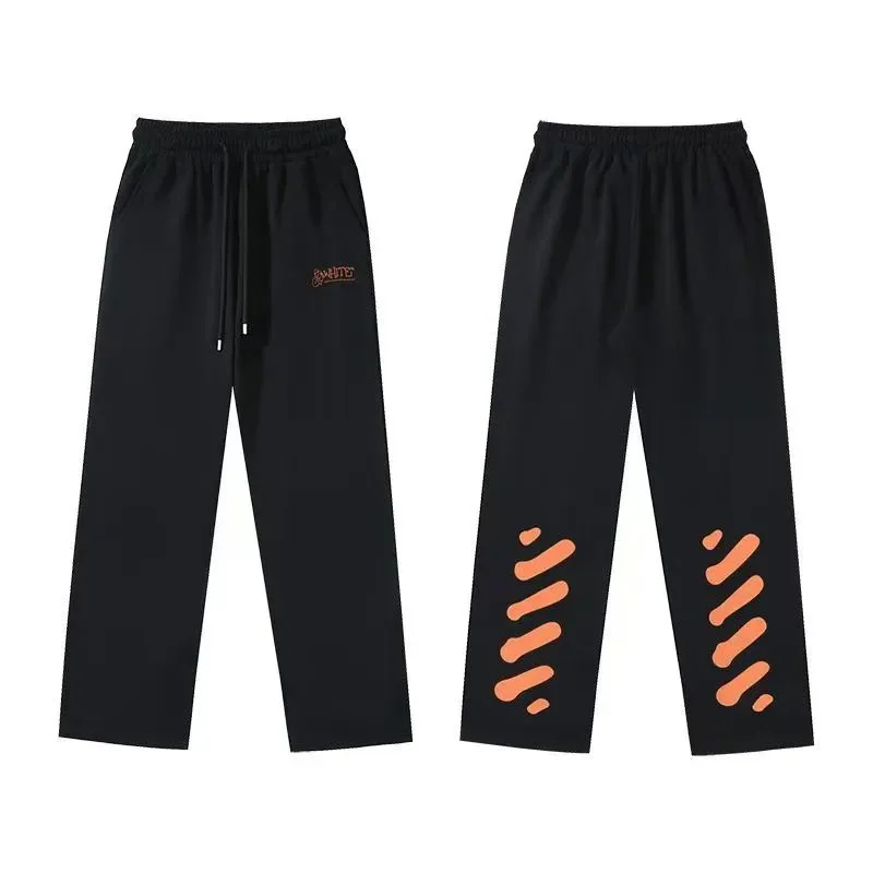 Other Black Orange Print Jogger Pants Black - 1