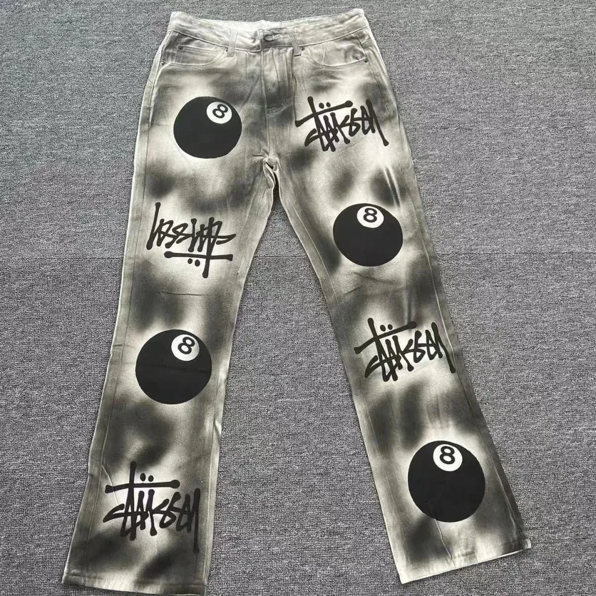 Stussy 8-Ball Tie-Dye Jeans