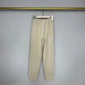 Beige Solid Sweatpants