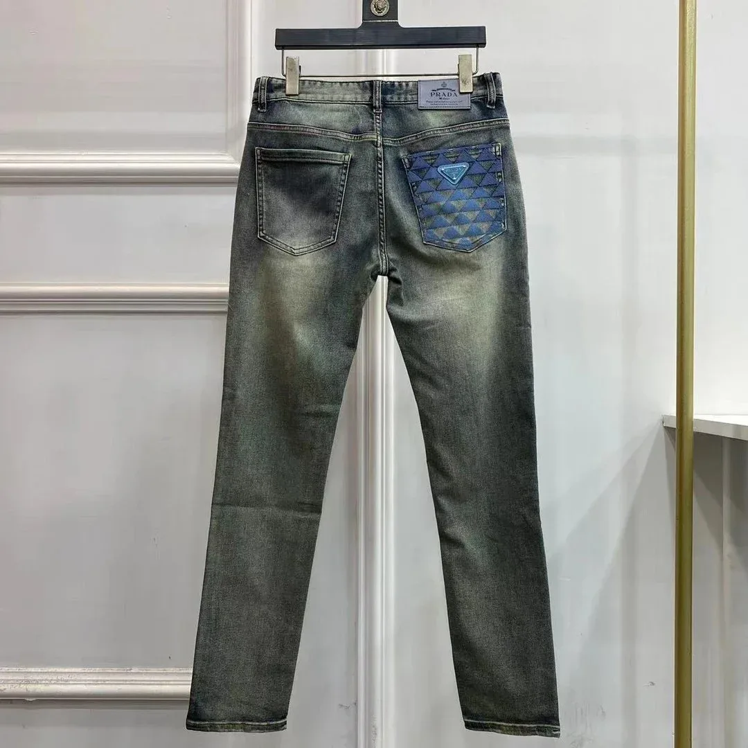 Prada Triangle Logo Jeans Dark Wash Denim