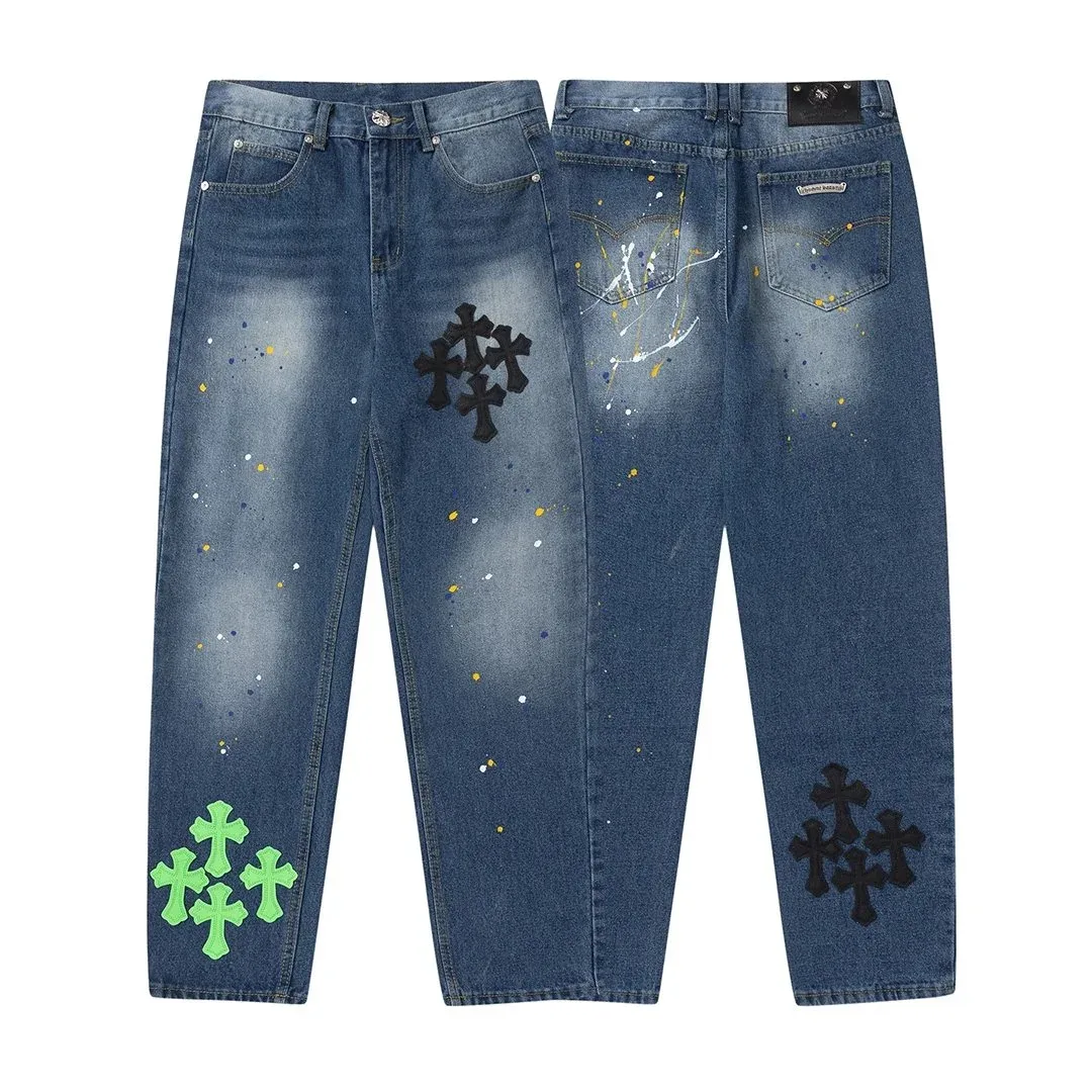 Chrome Hearts Cross Painted Jeans