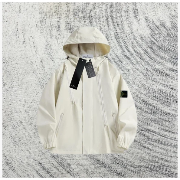 Stone Island 68-15 Cream Hooded Jacket