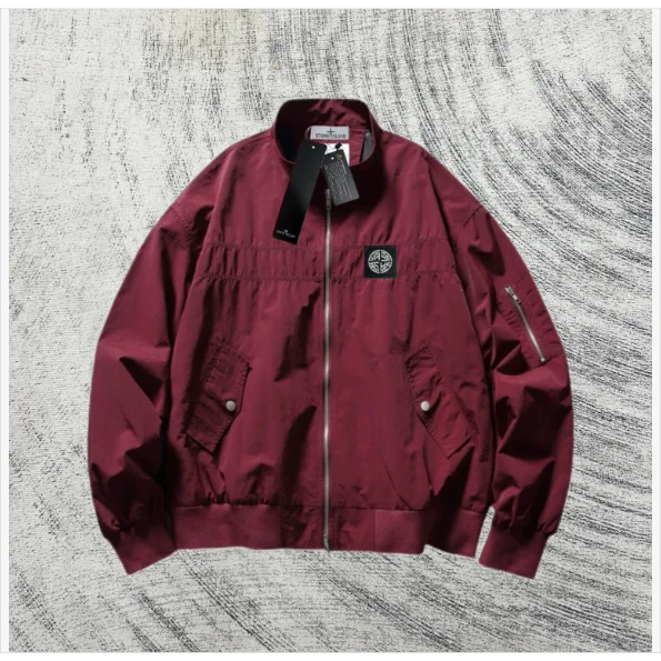 Stone Island 68-15 Burgundy Bomber Jacket